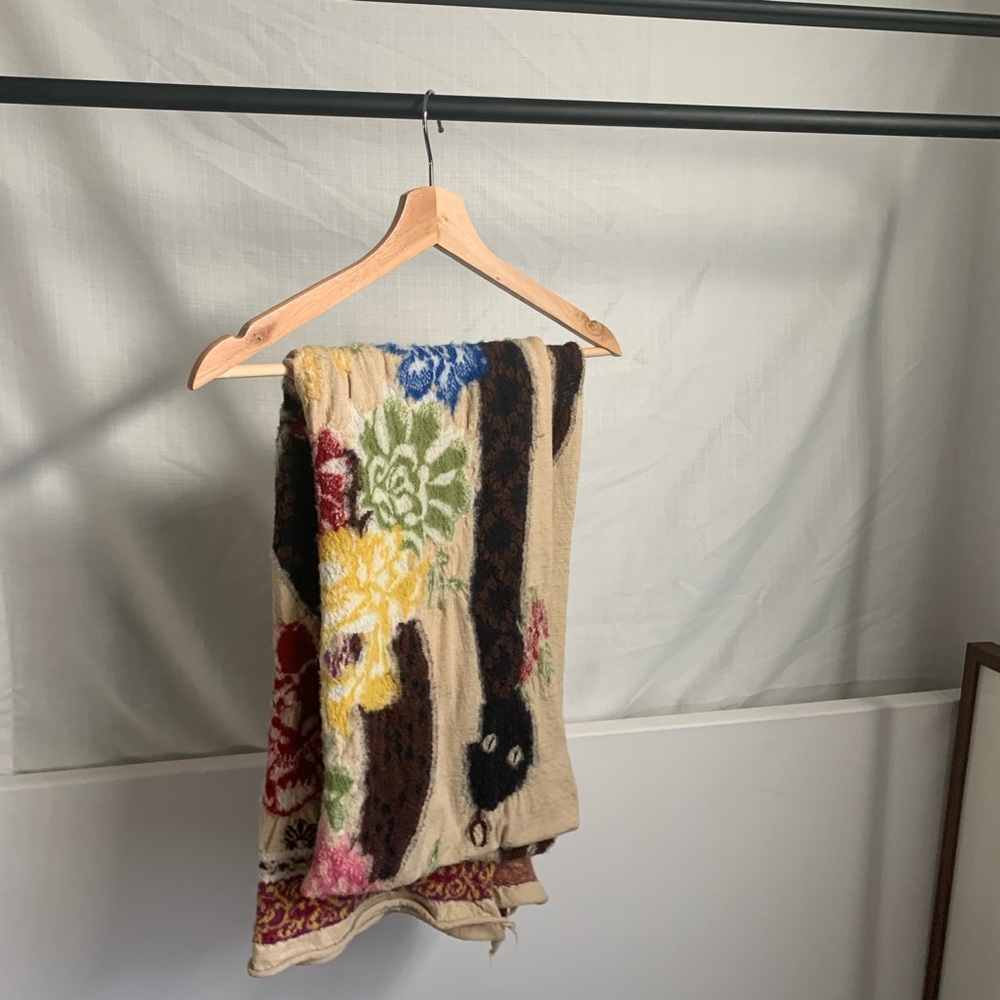 KAPITAL FLOWER AND SNAKE EROS WOOL SCARF